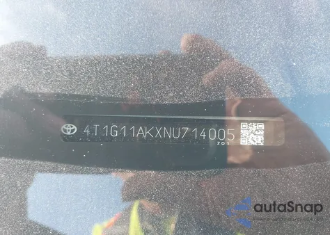 2022 Toyota Camry Se из США, поврежденный, VIN 4T1G11AKXNU714005